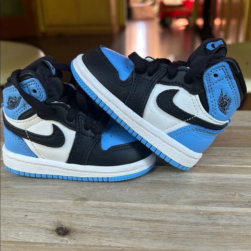 Baby Nike Jordan 1s Black and Blue Sneakers